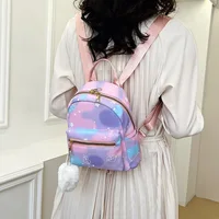 Mini Backpack Women Nylon Cute Small Shopper Handbag Multicolor Book Bags with Heart Pendant Girls Fashion Shoulder Bag 3