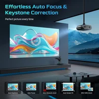 2025 4K 1000ANSI Native 1080P Projector Auto Focus Keystone Correction BT5.2 Android 11 WIFI6 Home Cinema 4