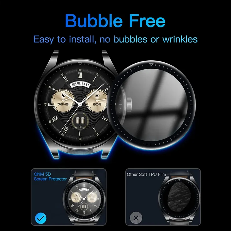 3D Curved Screen Protector Film for Smart Watch Buds - Soft Protective Cover, 1-3 Pack
