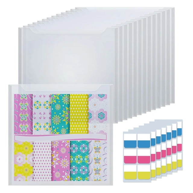 30.48X30.48Cm Paper Storage, 50Pcs Clear Scrapbook Paper Storage