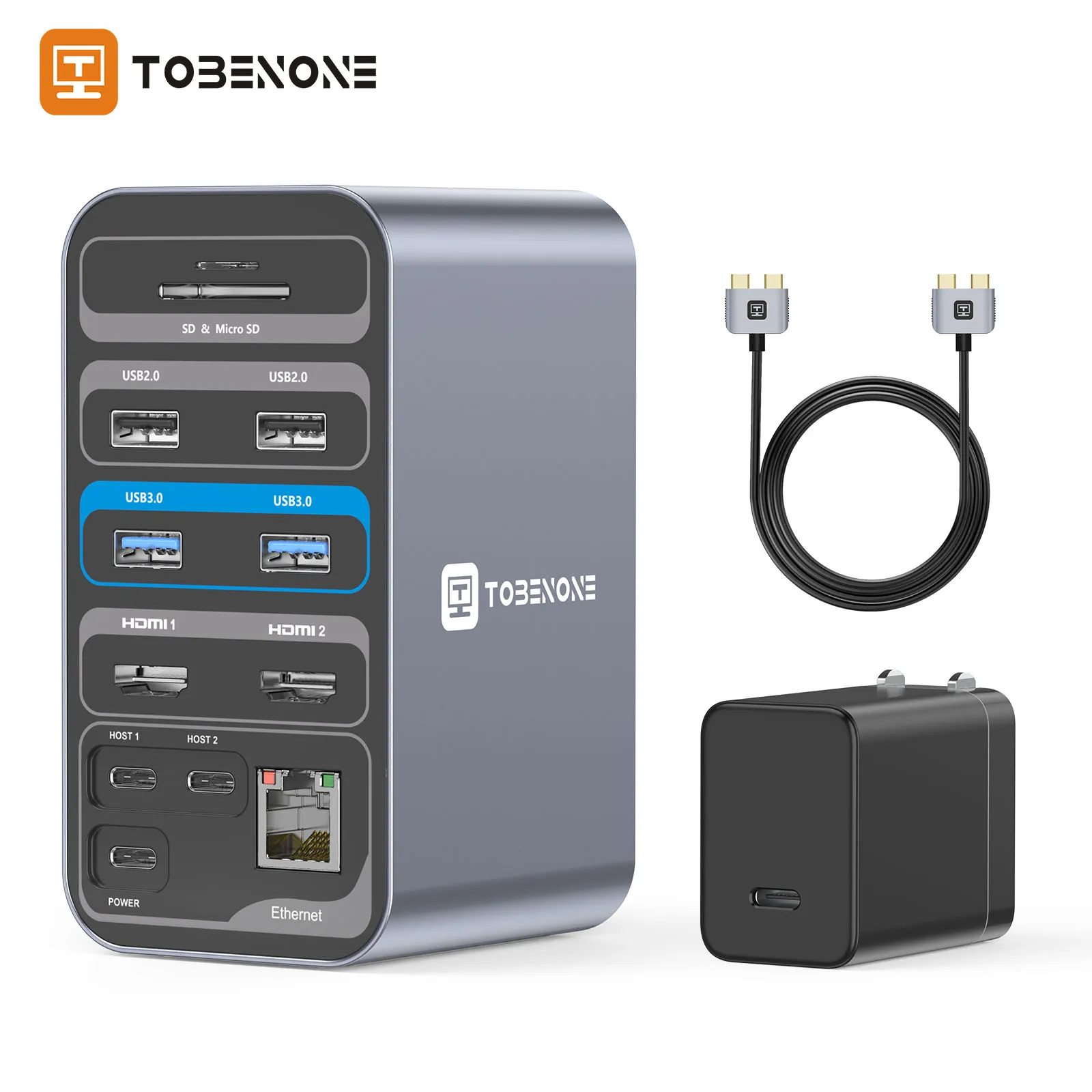USB C Adapter 8-in-1 USB C to HDMI VGA Hub for MacBook Pro/Air/iPad Pr –  TobenONE