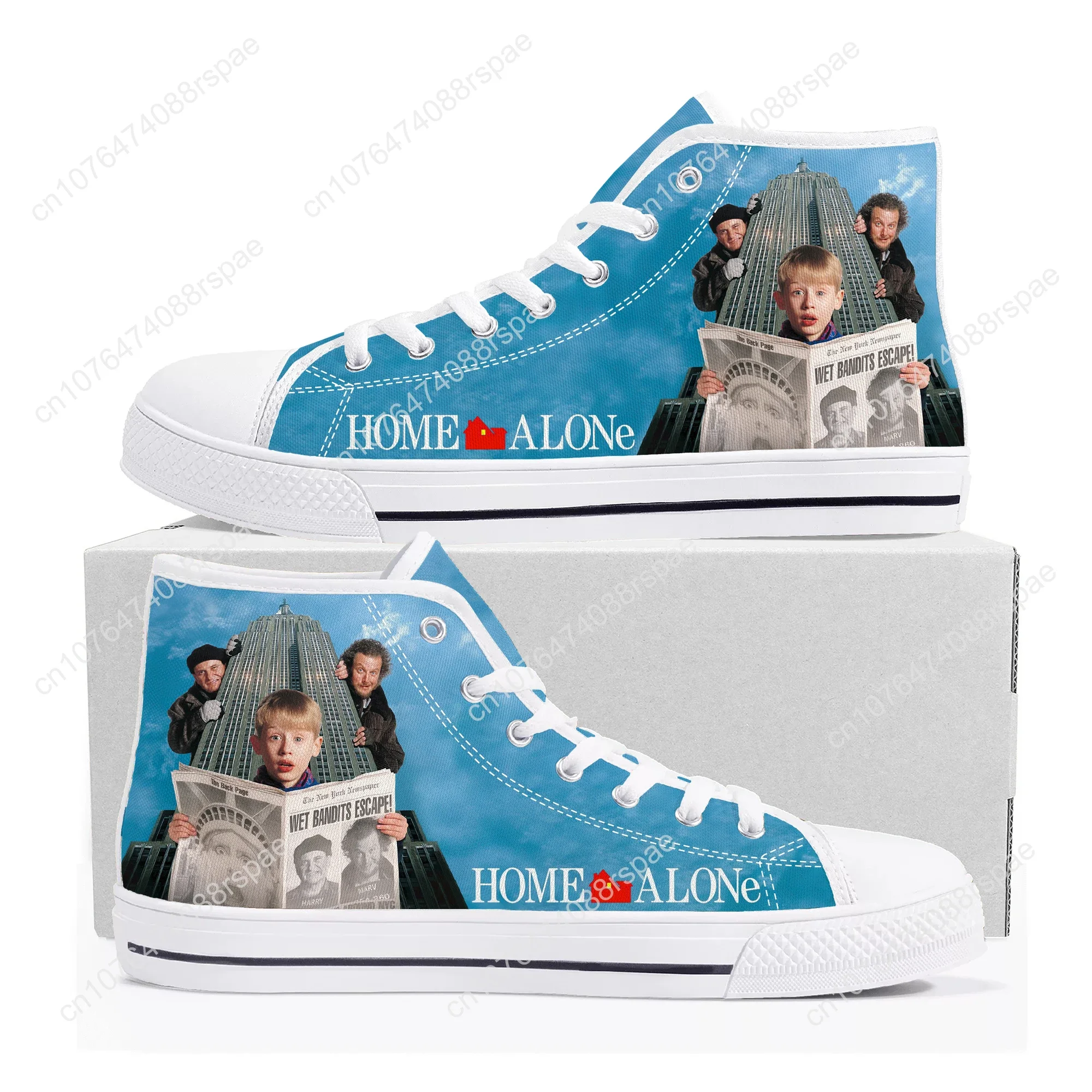 Home Alone High Top Sneakers Mens Womens Teenager Kevin High Quality Canvas Sneaker couple Casual Shoe Customize Shoes