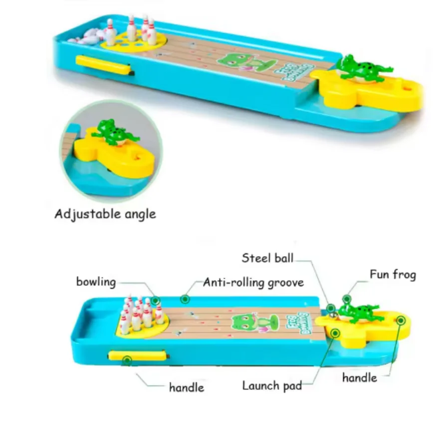 Board Game Toy Bowling Game Toy Mini Desktop Frog Bowling Game Toy Funny Indoor Parent-Child Interactive Table Sports Game Toy Bowling Educational Gift For Kids board game bowling game toy board game toy