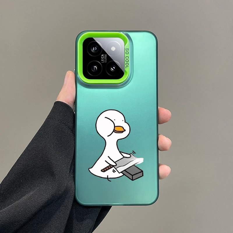 Silver Plated IMD Cover - Funny Cute Duck Design Phone Case Gift