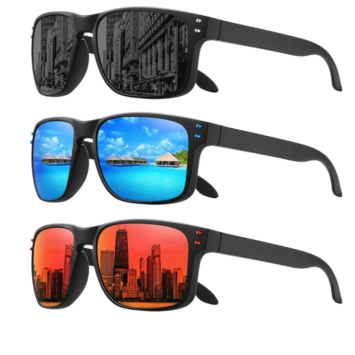 Polarized sunglasses 1/4 Pcs men women designer driving night vision fishing UV400 TR