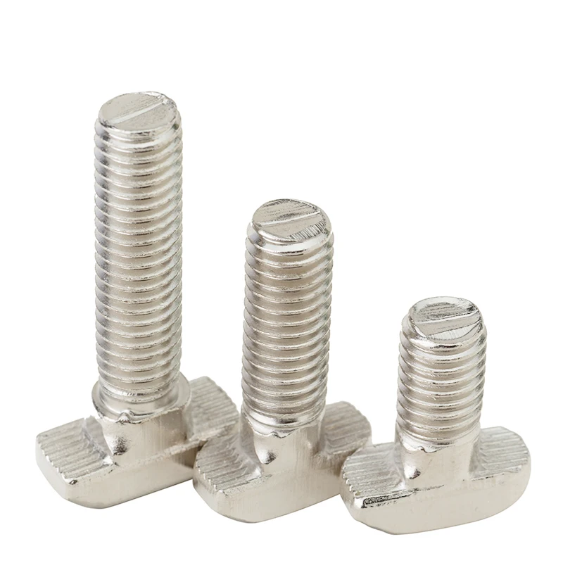 Screws Nickel Plated Steel M5 M6 M8 T Hammer Head 10Pcs for EU20/ 30/ 40/4 5 Aluminum Profiles