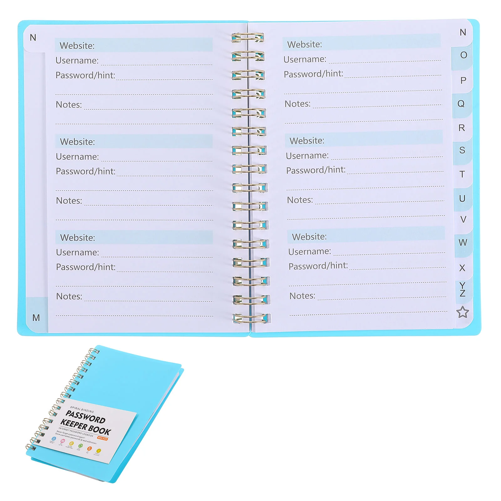 Password Book Large Address Books for Seniors Internet with Alphabetical Tabs Blue Sky Notebook Computer and Print