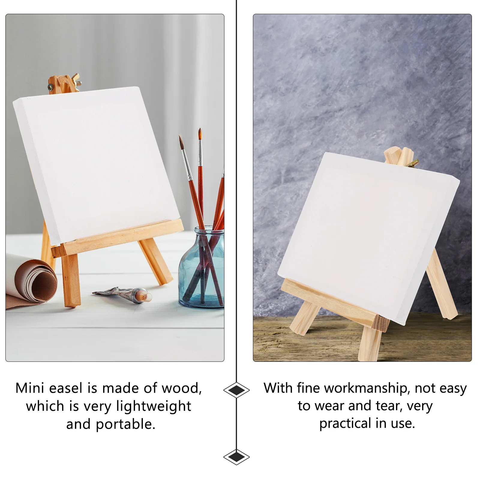 Mini Lightweight Wood Easel Portable Painting Triangle Easel Art Supplies Display Rack Photo Frame Bracket Kids Classroom