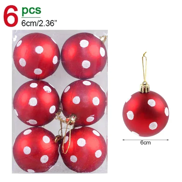 thumbnail image 1 of 30/6 piezas de adornos de bolas de Navidad para colgar en el árbol de Navidad, decoraciones para fiestas de Navidad para el hogar, regalo de Navidad y Año Nuevo 2025, 1 of 5