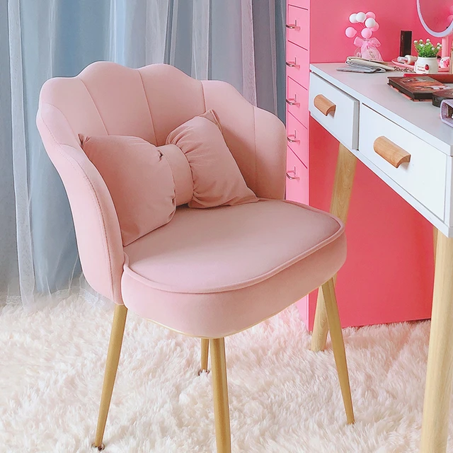 Muebles de dormitorio para decoración de habitación de niñas, sillas de  maquillaje, sillas de ordenador, sillón de escritorio, silla de manicura  Simple moderna, taburete para el hogar - AliExpress