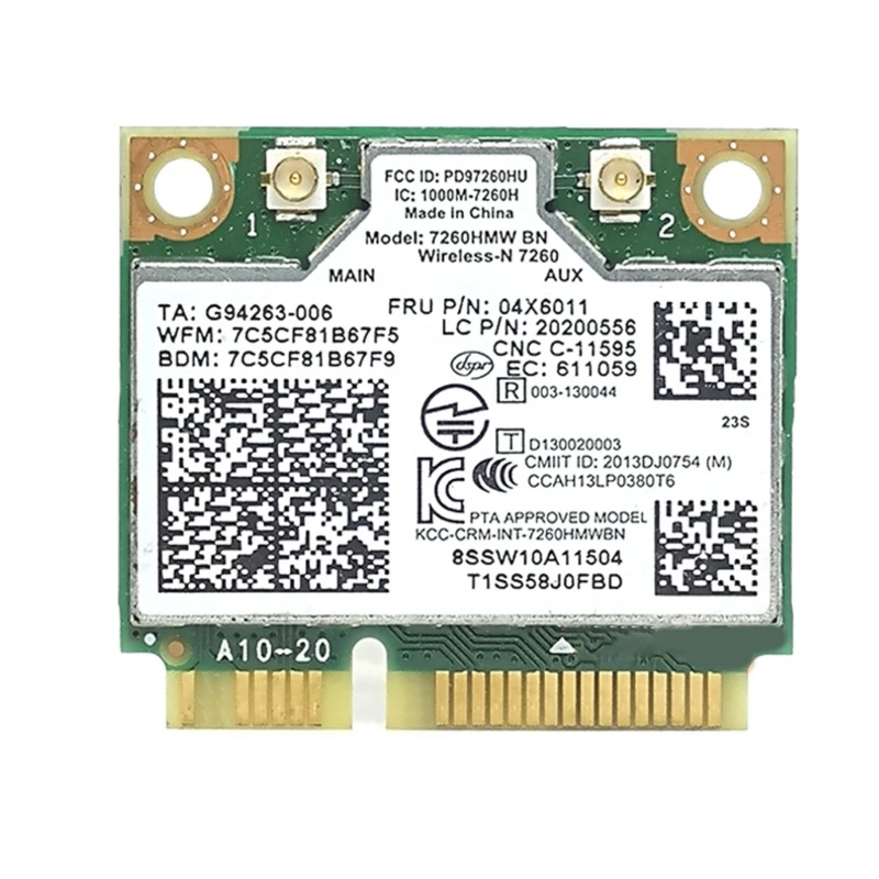 Сетевая карта для ноутбука 2,4 ГГц 7260HMW Беспроводная карта BT4.0 MINI PCIE WLAN CARD 300 Мбит/с