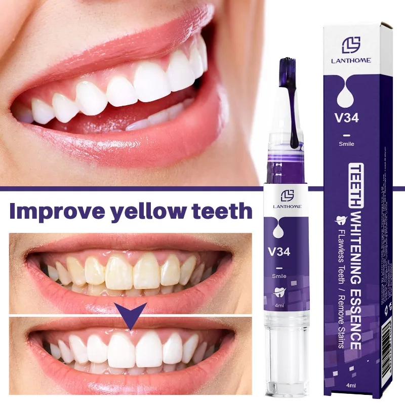 Teeth Whitening Toothpaste Purple Teeth Whitening Toothpaste Color Correction Essence Teeth Cleaner Pen Smoke Stain Whitening Refreshing Mousse