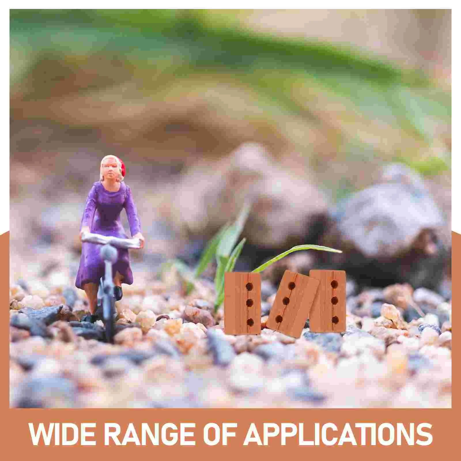 50 Pcs Miniature Bricks Realistic Fake Bricks Retro Construction Materials Dollhouse Stone Simulation Brick Wall Toy