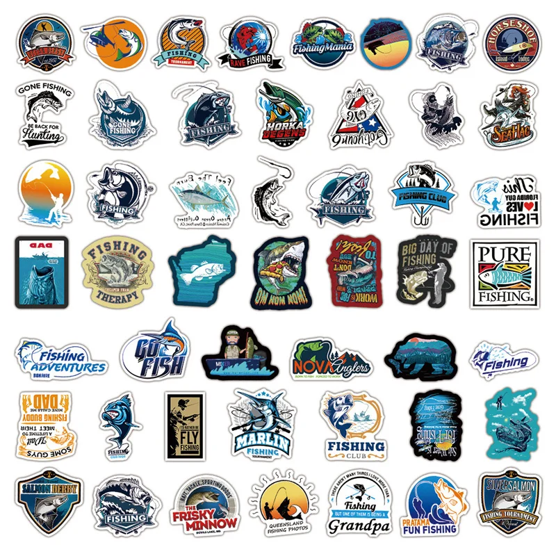 Cartoon Stickers Decorative Stickers Self Adhesive Stickers Custom Stickers Anime Stickers Outdoor Fishing Stickers 10/30/50/100pcs