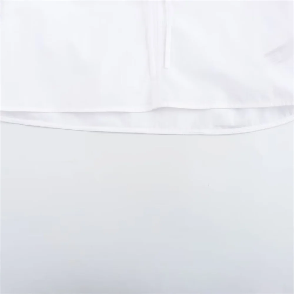 UNIZERA2024 여름 여성 스타일 루즈한 인형 목 짧은 포플린 버블 슬리브 셔츠, 캐주얼 상의, 신제품