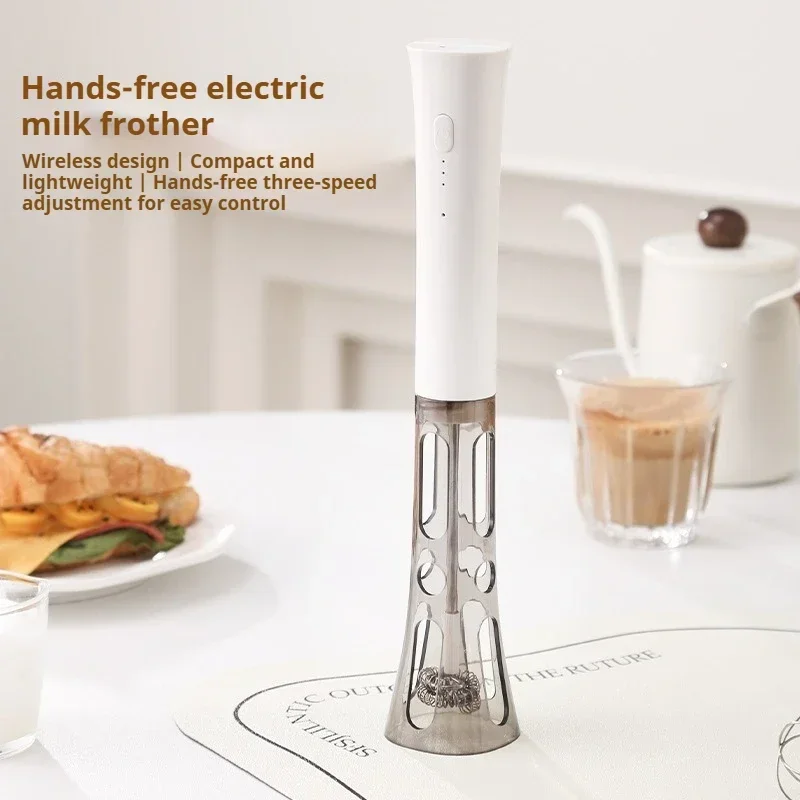 Multi functional handheld electric milk frother, rechargeable model, portable coffee frother, household kitchen small egg beater 3