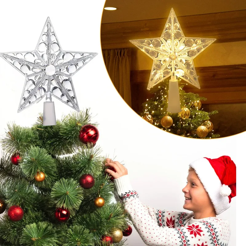 15cm Glittering Star Christmas Tree Topper Ornament