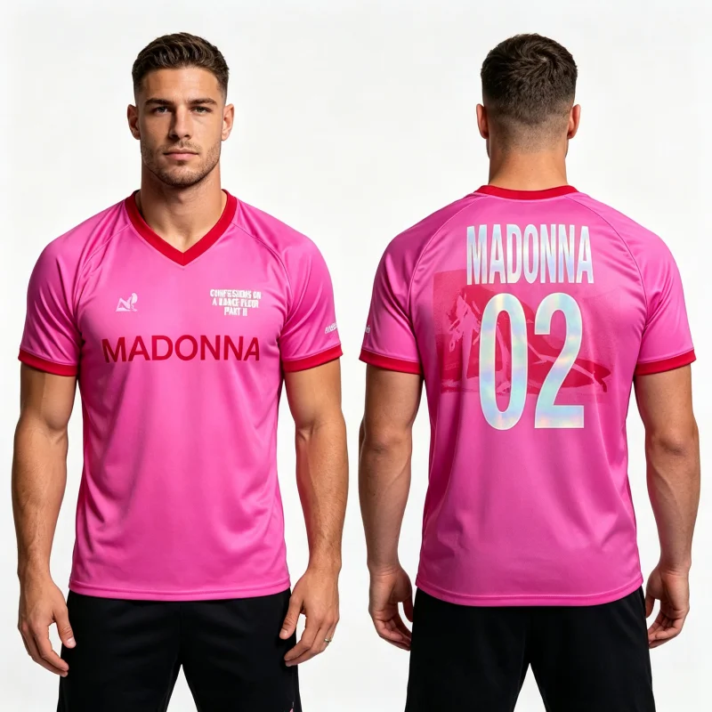 2026 Madonna Onfessions II Fußballtrikot Sommer-Shirt Atmungsaktives Sweatshirt T-Shirt Fan-Geschenk Familien-Matching-Kleidung Y2K