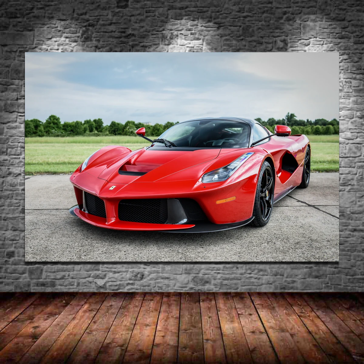 Supercar Ferraris Laferrari Red Front View Wallpaper Canvas Wall Art Poster E Stampe Pittura Moderna Per La Decorazione Domestica Unframe