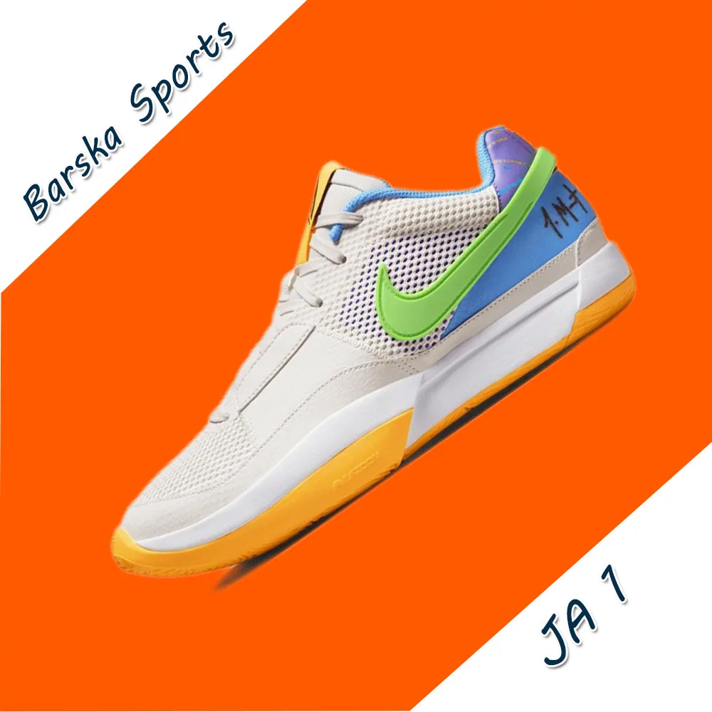 Nike JA 1 Man sneakers summer Cushioning and abrasion-resistant Basketball Shoes Breathable Lightweight Sneakers Yellow&white