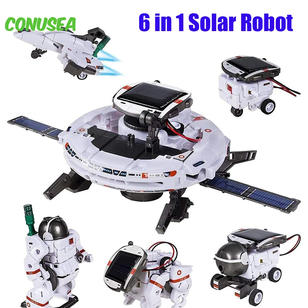 Creative 6 In 1 Solar Robot Car Space Ship Toys Technology Science Kits