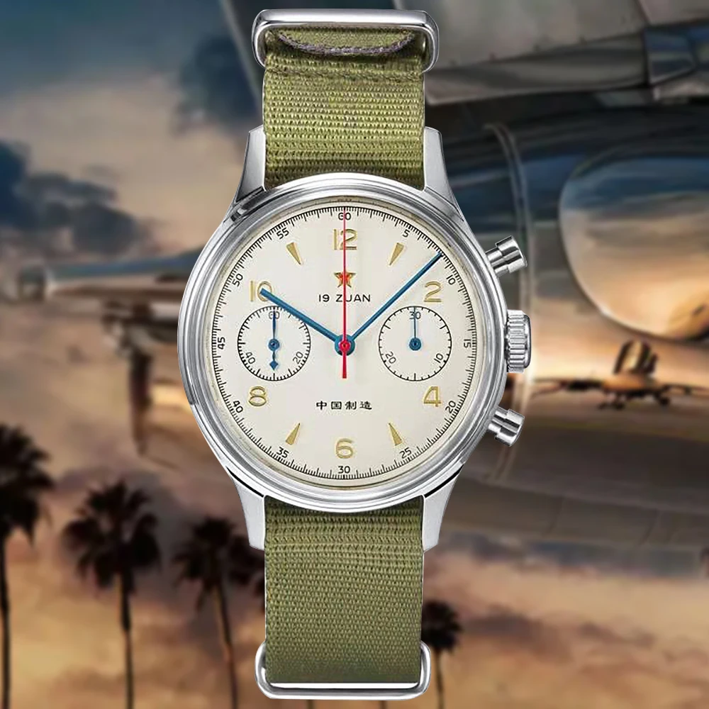 Red Star 38Mm 40Mm Cronografo Da Uomo 1963 Orologio Meccanico St1901 Movimento Air Force Aviation Pilot Sapphire Orologio Da Polso Luminoso