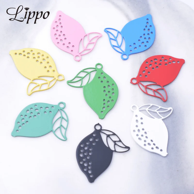 

50pcs AC13073 20*15mm Brass Lemon Charms Fruits Jewelry Pendant