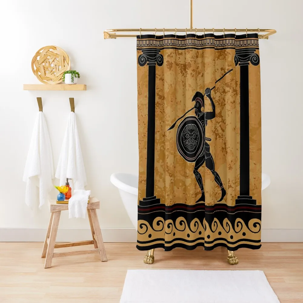 

GREEK : Ancient 470 B.C. Frieze of a Soldier Print Shower Curtain Shower For Bathrooms Modern Accessory Bathrooms Curtain