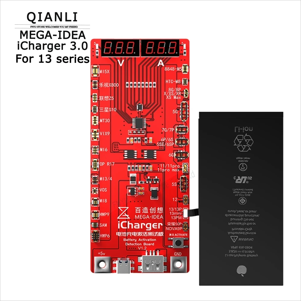

Qianli Icharger 3,0 плата активации аккумулятора для iPhone 5-8 13 Samsung Xiaomi тестер заряда печатной платы