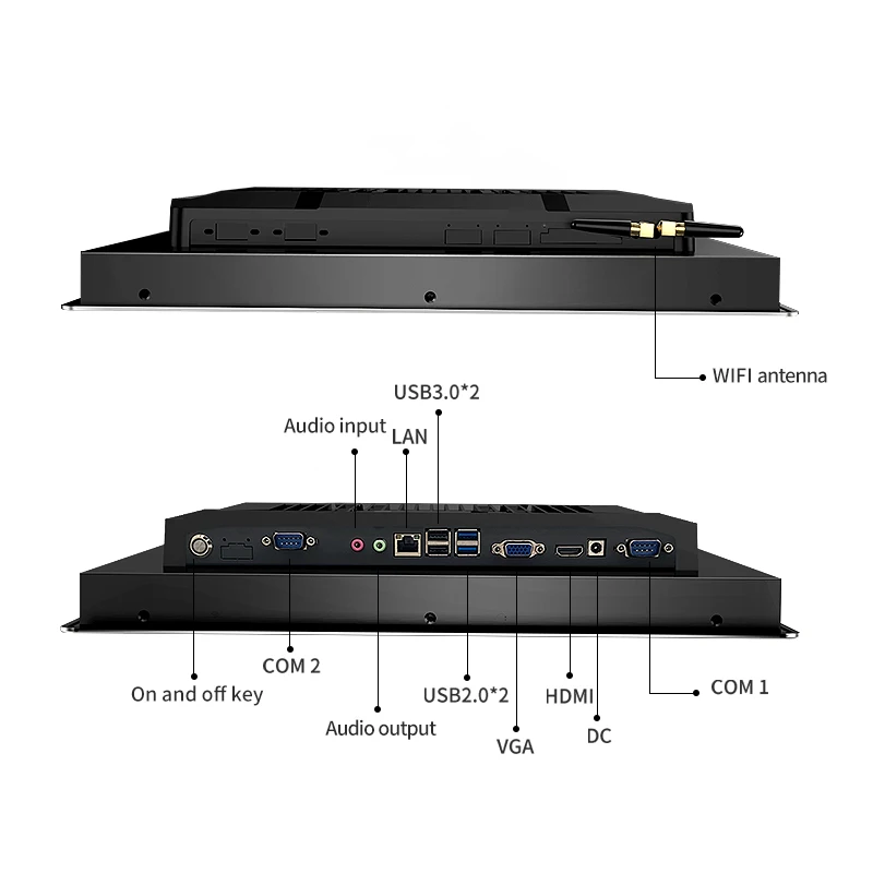 Hot sales 19 Inch Embedde Industrial touch screen Wide Voltage Range Wide Temparature  Fanless Cooling All In One Touch Panel PC