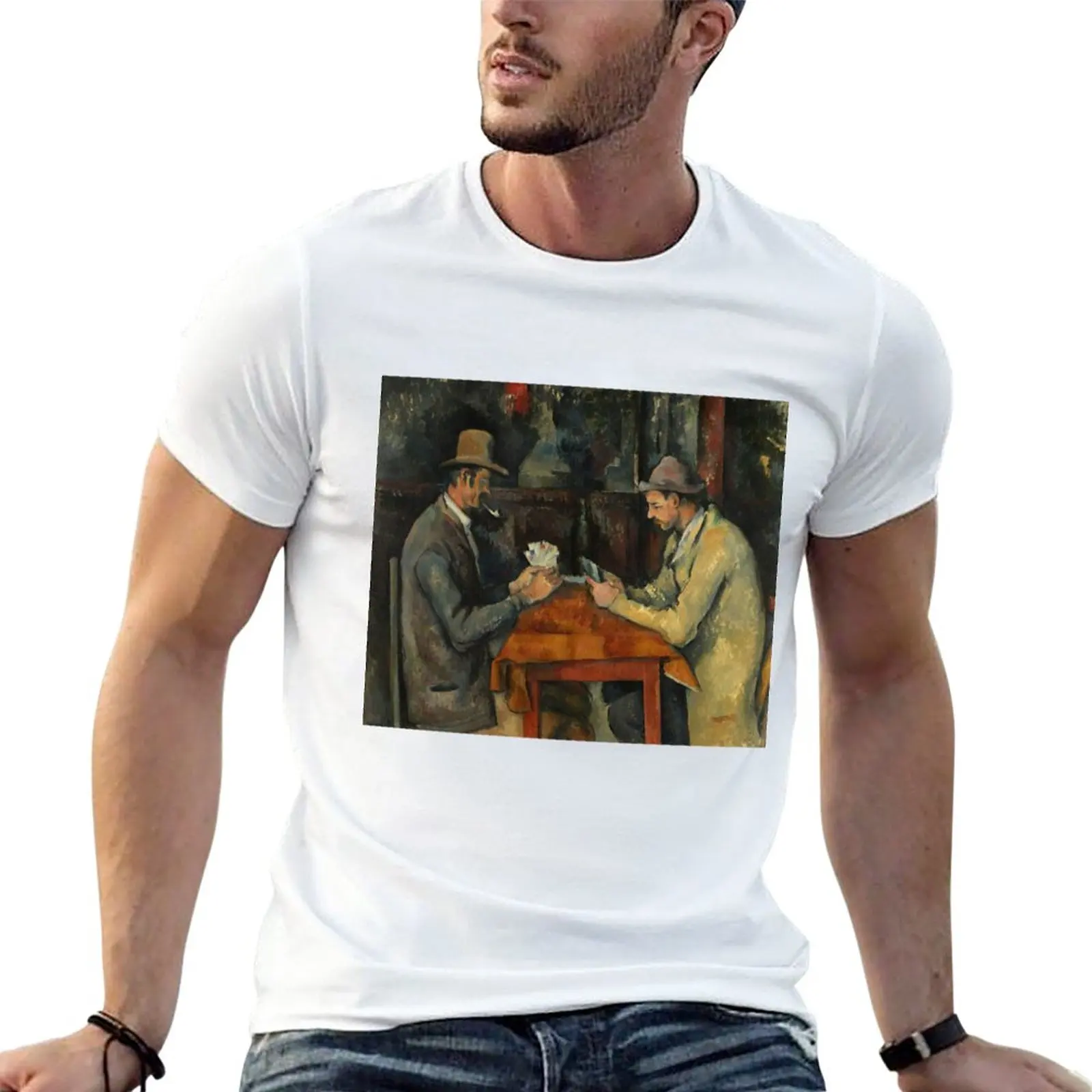 New Paul Cexanne-The Card Players (1893) T-Shirt Felpe Uomo Abbigliamento Uomo Abbigliamento