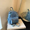 New Women Preppy Style Mini Backpacks Y2K Shiny Rivet Student Denim Backpack Girls Fashion Travel Canvas Shopping Shoulder Bag 4
