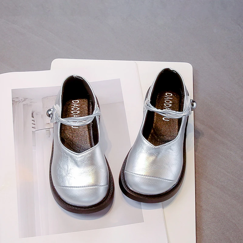 Girls Leather Casual Shoes Korean Style Soft Bottom