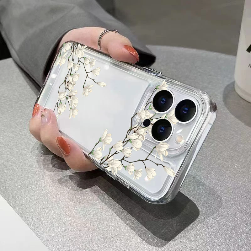 Jasmine Flower Clear Soft Silicone Shockproof Phone Case Cover