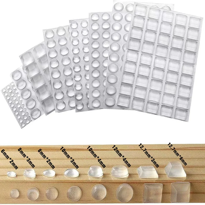 Soft Door Stops 100pcs Clear Self adhesive Rubber Pads Cabinet Bumpers Damper Buffer Cushion Noise Dampening Furniture Hardware door stopper silicone door stopper door stopper bumpers silicone rubber bumpers