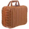 Imitation Rattan Box Simulation Case Suitcase Retro Handwoven Storage Basket Simulated Toy 1