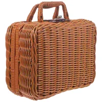 Imitation Rattan Box Simulation Case Suitcase Retro Handwoven Storage Basket Simulated Toy 1