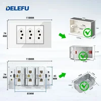 DELEFU 4*2 White Tempered Glass Brazil Standard Outlet with Double USB Type C Wall Power Socket Smart Switch Tuya Wifi 10A 20A - Image 2