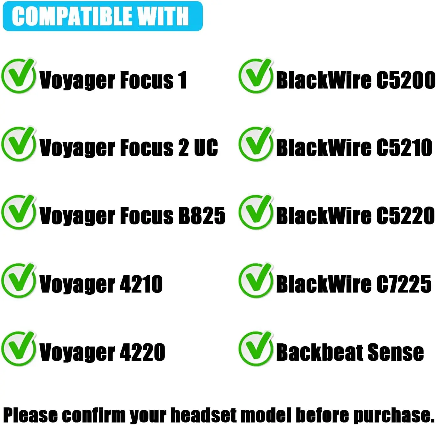 Earpads for Plantronics Voyager Focus UC B825/1&2 UC ,BlackWire 5200/C5200/5210/C5220/7225 Headphone Ear Pads Cushions Earmuff