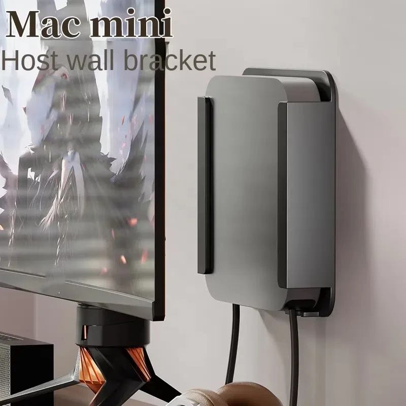 Soporte Mac Mini VESA para Mac Mini 2011 a 2024 M2 Pro soporte de montaje en pared antideslizante ahorra espacio de escritorio ventilar disipar el calor