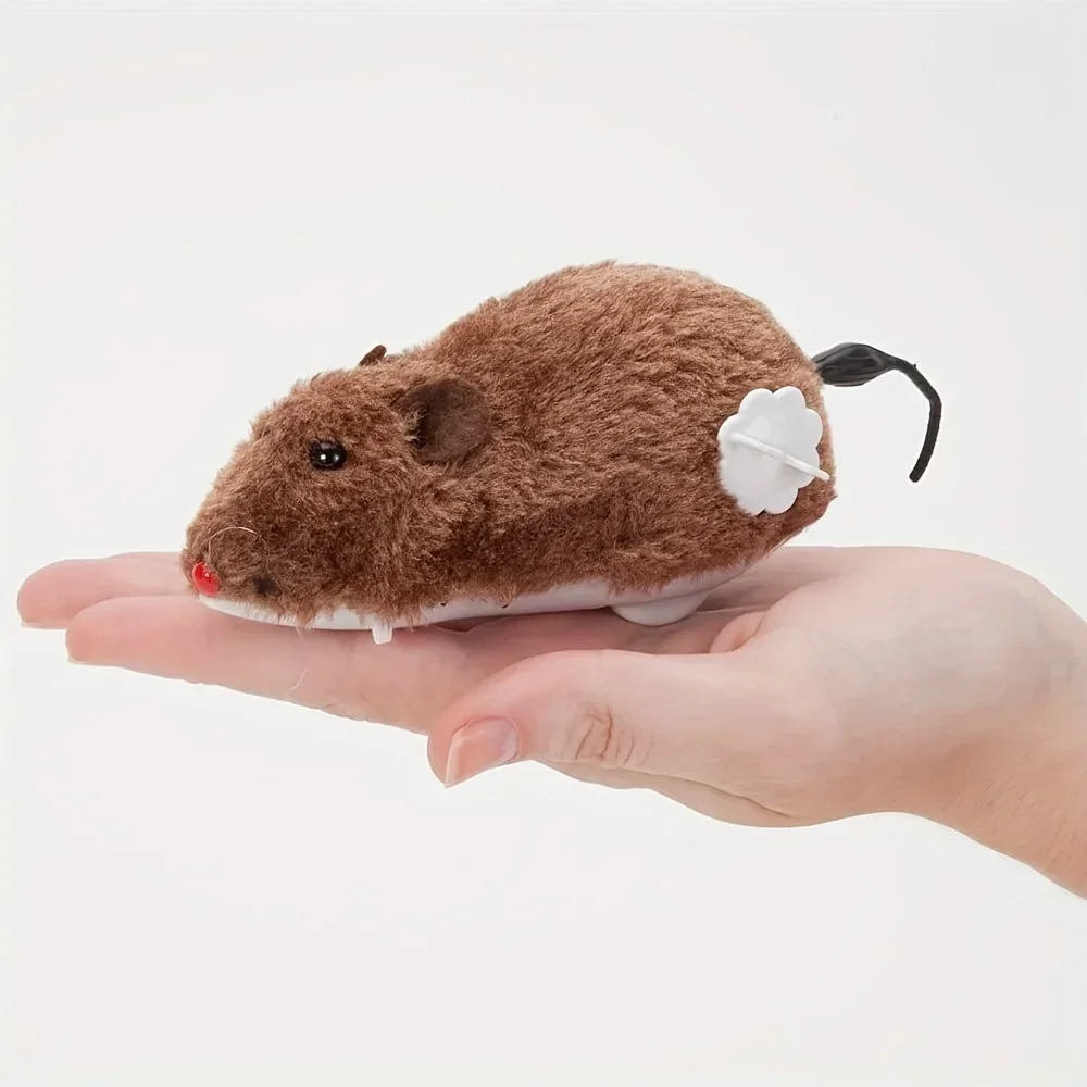 Plush Wind-Up Mouse Toy 1/5pcs For Cats Dogs and Kids Mechanical Moving Animal Toy for Playtime Pranks