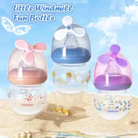 0-6 months newborn baby mini bottle, 60ml creative small windmill baby bottle, fall-proof and anti-colic PP bottle, BPA-free 1