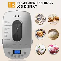 Bread Machine with Dual Kneading Paddles 15-in-1 Breadmaker Dough Maker with Gluten Free Setting, 3 Loaf Sizes 3 Crust 2