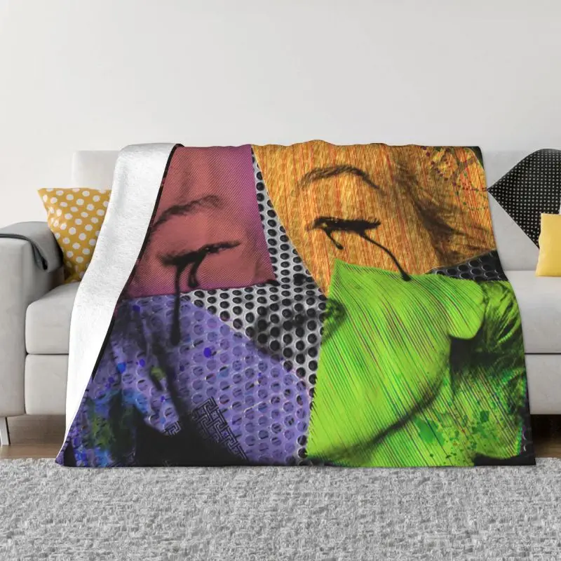 

Andy Warhol Pop Art Blanket Soft Flannel Fleece Warm Marilyns Beauty Portrait Throw Blankets for Office Bedroom Sofa Bedspreads