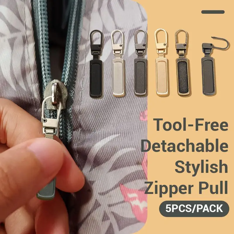 5pcs Metal Universal Replacement Zipper Slider Remove Zipper Puller Zipper  Repair Kit for Craft Sewing Tools Bags DIY Sewing Zipper