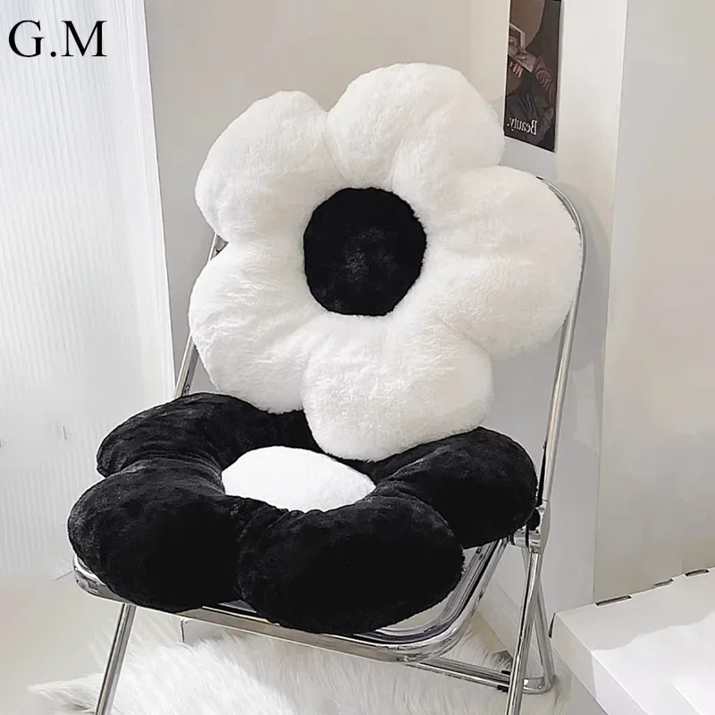 

35/50cm Ins Cute Stuffed Five Petal Flower Pillow Beautiful Flower Plush Seat Cushion Sunflower Comfortable Pillow Home Decor