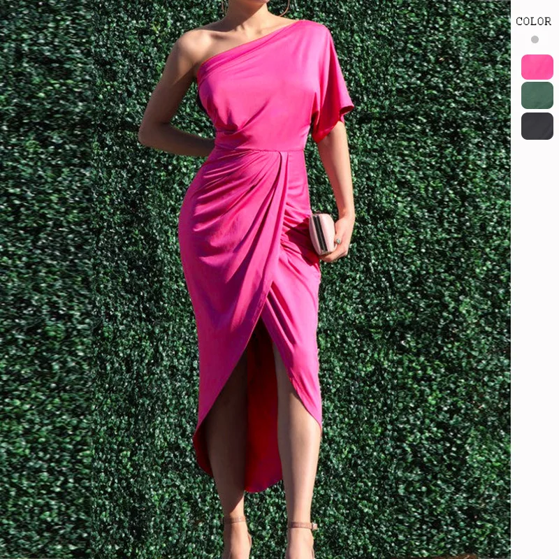 

High Quality 2024 Sexy Women Clothes Female Irregularity Dress Beautiful Splice Pleated Skirt Spring Summer Traf Y2k Party