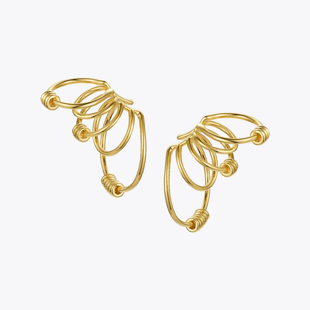 

Multilayer Circle Ear Cuff Clip On Earrings For Women Gold Color Rock Earings Without Piercing Fashion Jewelry E201174