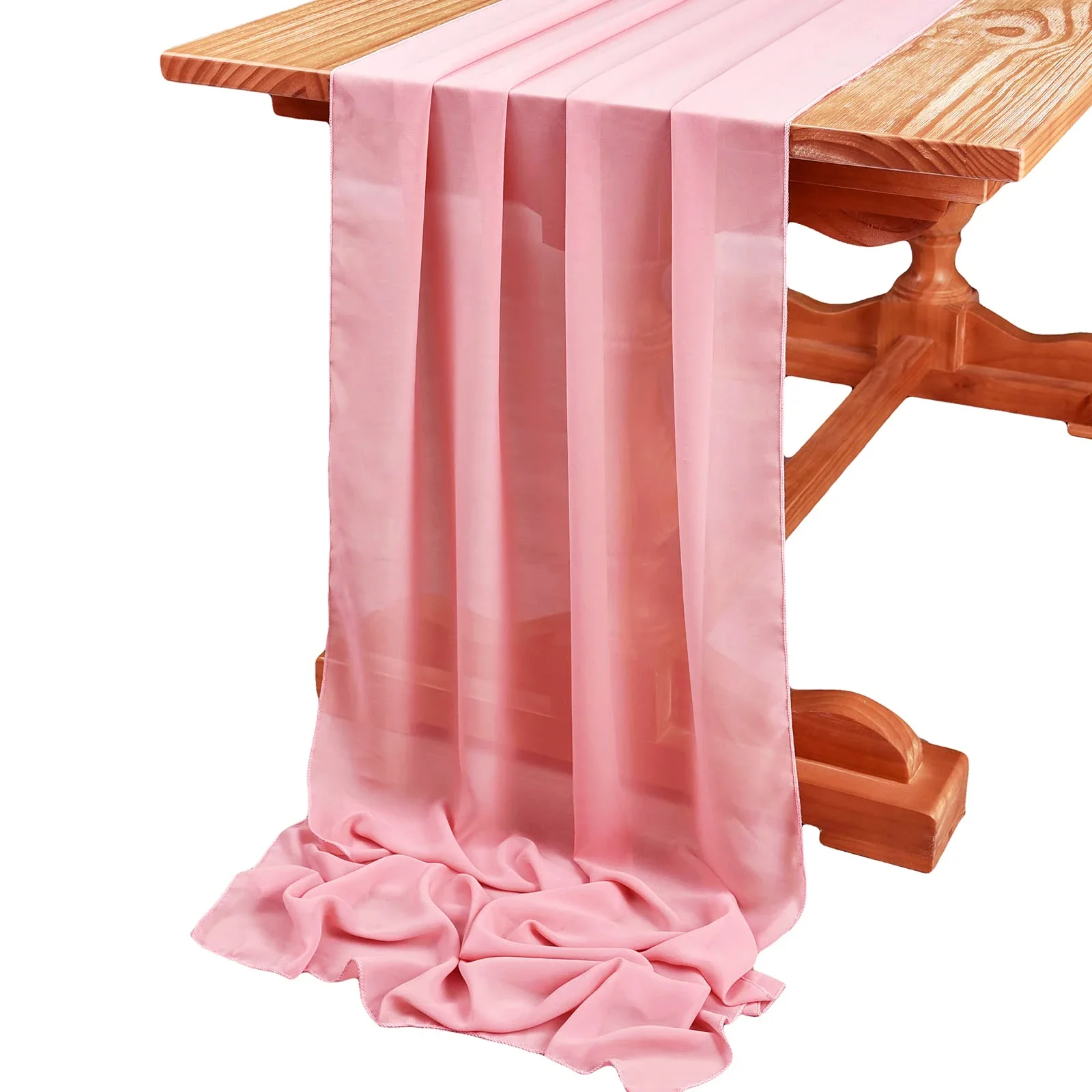 Description Picture 4 of item5pcs Chiffon Table Runner Gauze Vintage for Romantic Wedding Chair Sashes Arch Birthday Party Baby shower Valentine's Day Decor