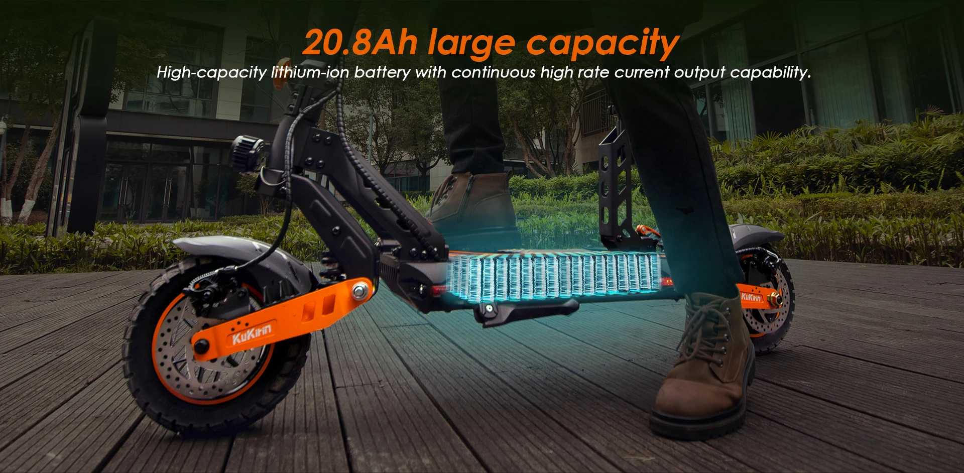 Kukirin G2 Max Scooter elettrico per tutti i terreni per adulti Motore 1200W Batteria 48V 20Ah Velocità massima 55 km/h 70 km Lungo raggio 10" - immagine 4